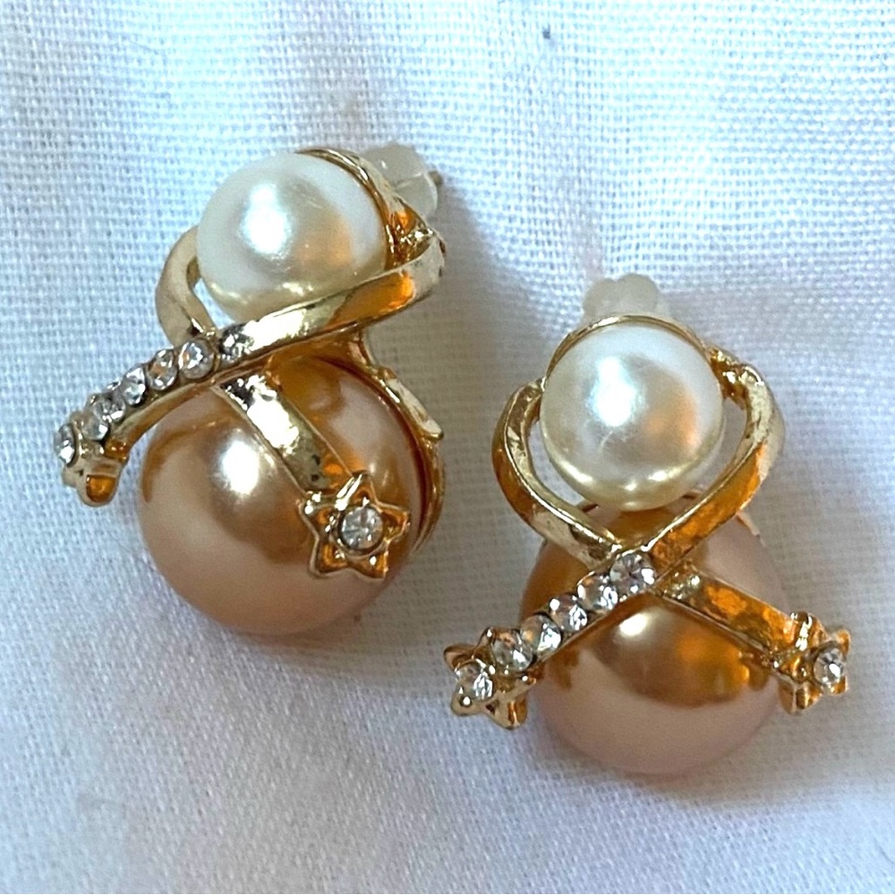 Fashion Jewelry Earrings Copper And White Pearls NWOT